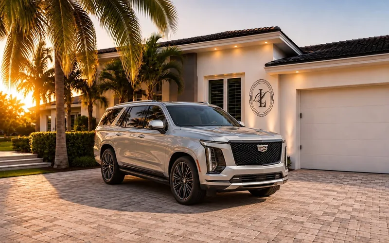 2026 Cadillac Escalade Platinum Sport parked at a Southwest Florida residence