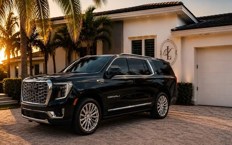 2025 GMC Yukon Denali parked at a Southwest Florida residence