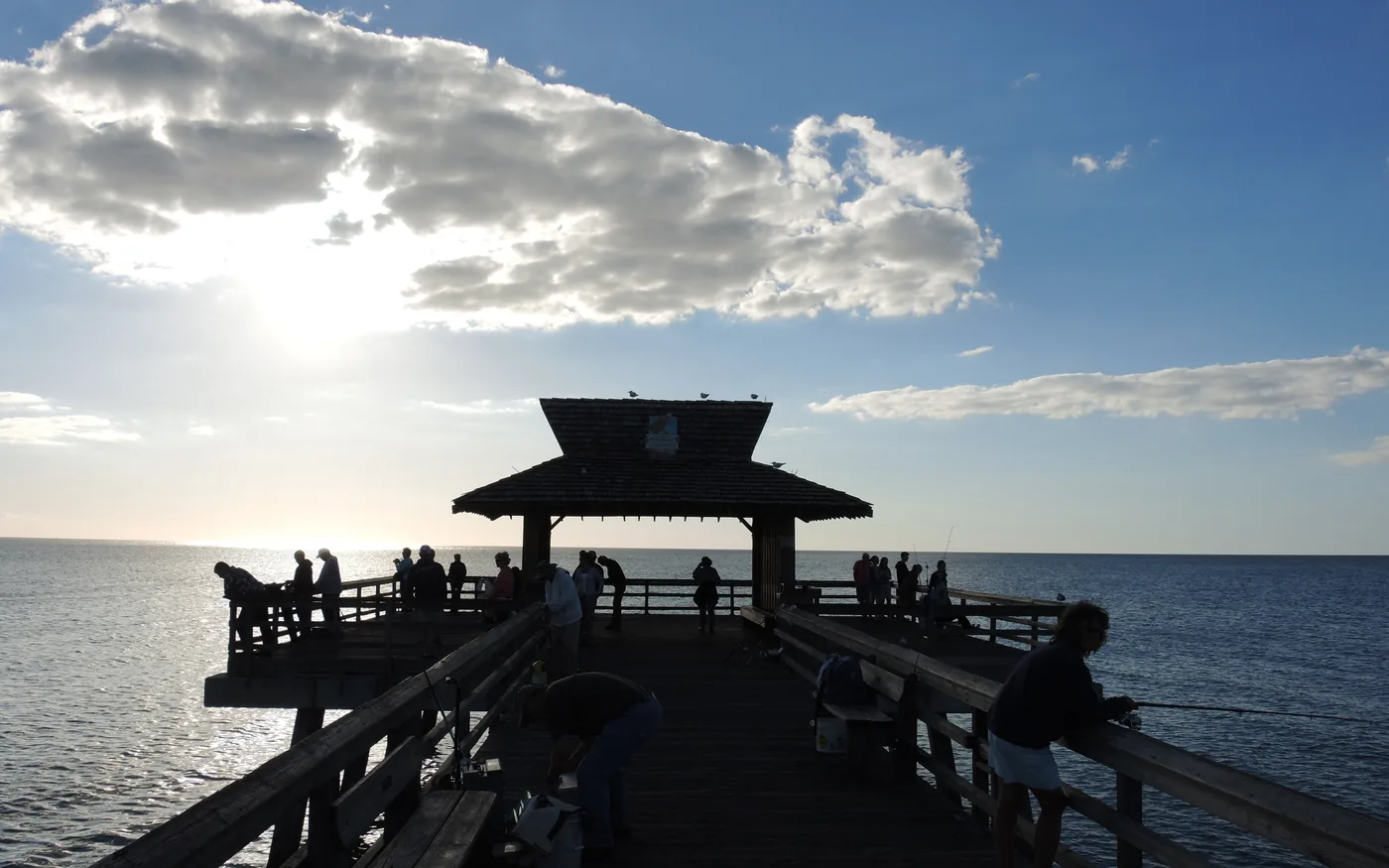 The pavilion at the end of Naples Pier over the Gulf